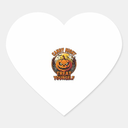Vintage Halloween Pumpkin Treat Yourself Shirt_1 Heart Sticker