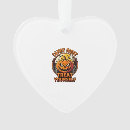 Vintage Halloween Pumpkin Treat Yourself Shirt_1 Ornament