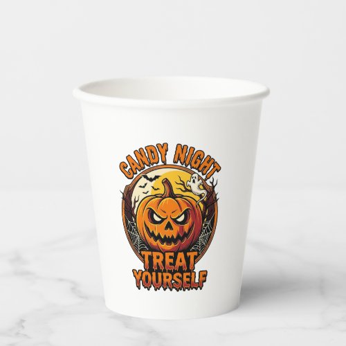 Vintage Halloween Pumpkin Treat Yourself Shirt_1 Paper Cups