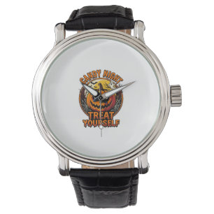Vintage Halloween Pumpkin Treat Yourself Shirt_1 Watch