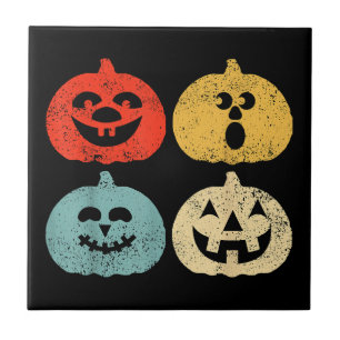 Vintage Halloween Pumpkin Women, Men, Kids, Funny  Ceramic Tile