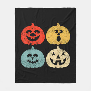 Vintage Halloween Pumpkin Women, Men, Kids, Funny Fleece Blanket