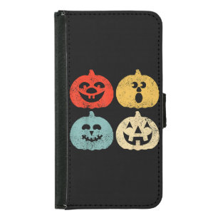 Vintage Halloween Pumpkin Women, Men, Kids, Funny Samsung Galaxy S5 Wallet Case
