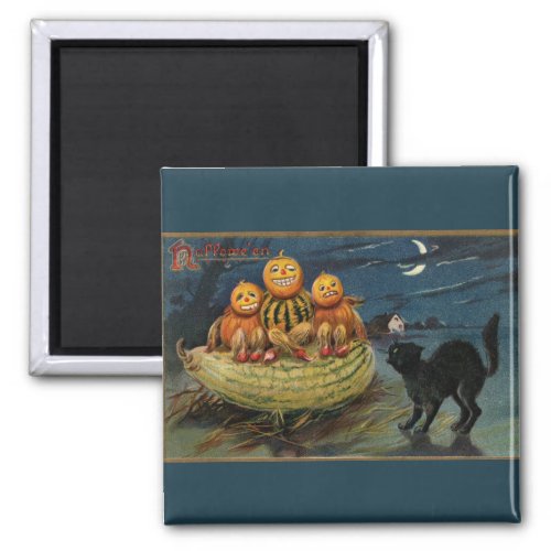 Vintage Halloween Pumpkins Magnet