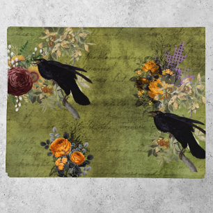 Vintage Halloween Raven Decoupage Victorian   Tissue Paper