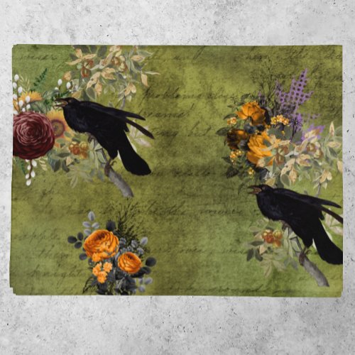 Vintage Halloween Raven Decoupage Victorian   Tissue Paper