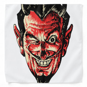 Vintage Halloween Red Devil Head Bandana