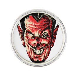 Vintage Halloween Red Devil Head Pin