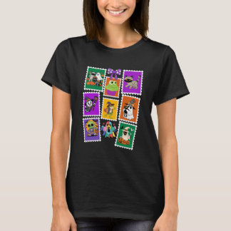 Vintage Halloween Retro Postage Stamp T-Shirt