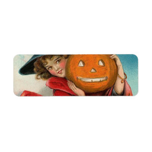 Vintage Halloween Return Address Label