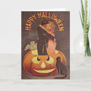 Vintage Halloween Romance Greeting Card