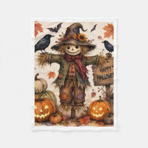 Vintage Halloween Scarecrow Blanket