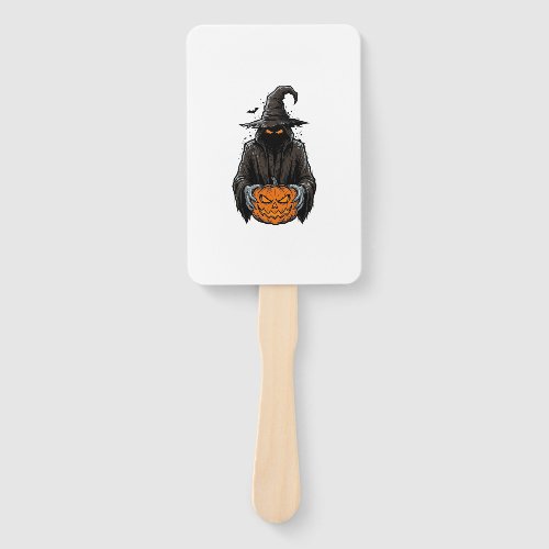 Vintage Halloween Scarecrow Pumpkin Shirt Design_1 Hand Fan