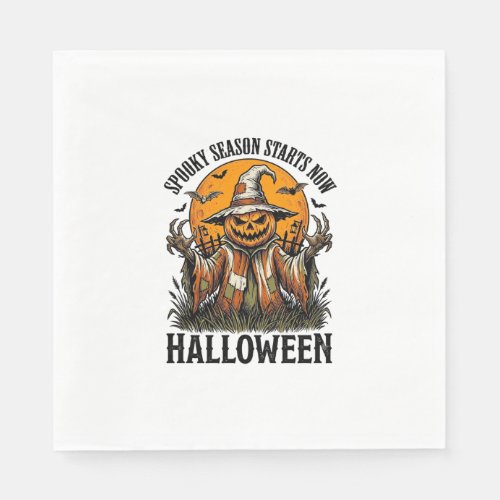 Vintage Halloween Scarecrow Pumpkin Witch Shirt_1 Napkins
