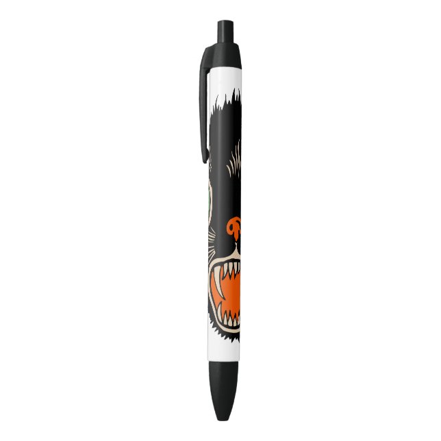 Vintage Halloween Scared Black Cat Pen (Top (Vertical))