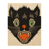 Vintage Halloween Scared Black Cat