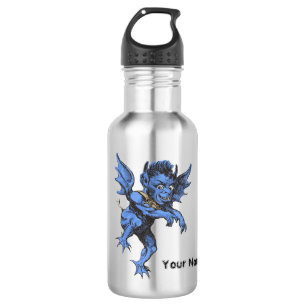 Vintage Halloween, Scary Evil Gargoyle Demon Stainless Steel Water Bottle