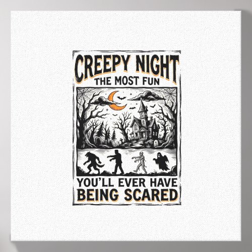 Vintage Halloween Scary Fun Horror Shirt Design_1 Canvas Photo Tile