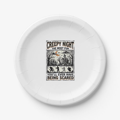 Vintage Halloween Scary Fun Horror Shirt Design_1 Paper Plates