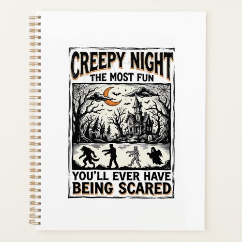 Vintage Halloween Scary Fun Horror Shirt Design_1 Planner