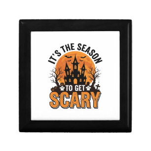 Vintage Halloween Scary Season Haunted Castle Shir Gift Box