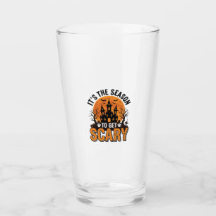 Vintage Halloween Scary Season Haunted Castle Shir Glass