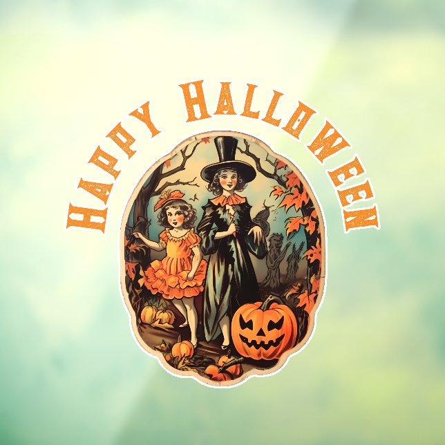 Vintage Halloween Scene  Window Cling (Sheet 3)