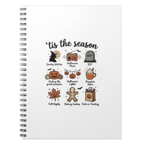 Vintage Halloween Season Checklist Shirt Design_1 Notebook