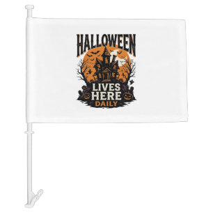 Vintage Halloween Shirt Haunted House Everyday Got Car Flag