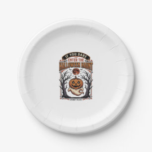 Vintage Halloween Shirt Spooky Engraved Pumpkin Gh Paper Plates
