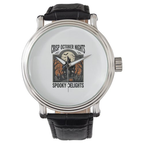 Vintage Halloween Shirt With Haunted October Night Watch