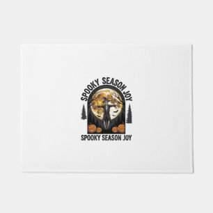 Vintage Halloween Shirt with Scarecrow Moon Art_1 Doormat