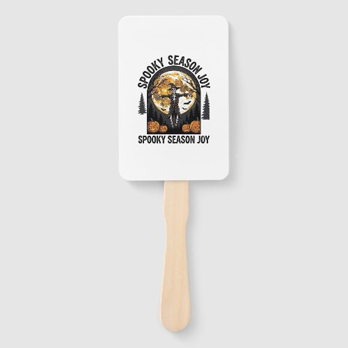 Vintage Halloween Shirt with Scarecrow Moon Art_1 Hand Fan