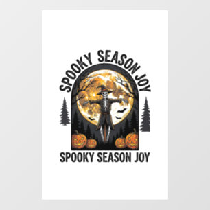 Vintage Halloween Shirt with Scarecrow Moon Art_1 Window Cling