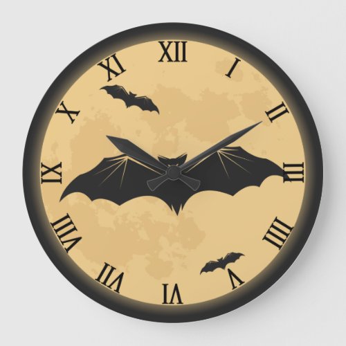 Vintage Halloween Silhouette Design Large Clock