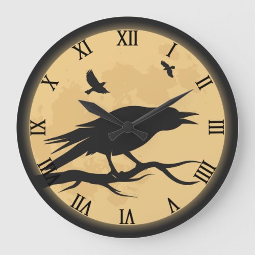 Vintage Halloween Silhouette Design Large Clock