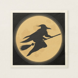 Vintage Halloween Silhouette Design Paper Napkins