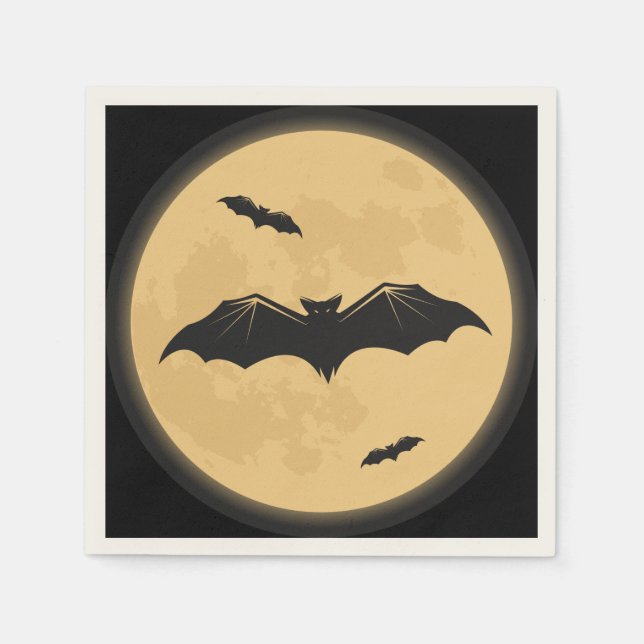 Vintage Halloween Silhouette Design Paper Napkins (Front)