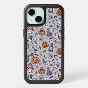 Vintage Halloween Skeleton and Potions Pattern iPhone 15 Case
