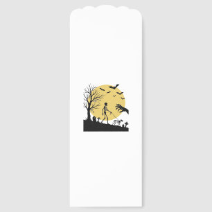 Vintage Halloween Skeleton Dog Moon Vector Design_ Bookmarks