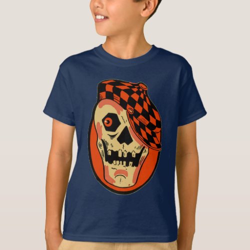 Vintage Halloween Skeleton Mask T_Shirt