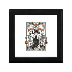 Vintage Halloween Skeleton Spooky Season Love Shir Gift Box