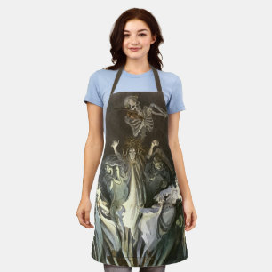 Vintage Halloween, Skeleton Violinist and Ghosts Apron