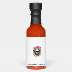 Vintage Halloween Skull Alien Graphic for White Sh Hot Sauces