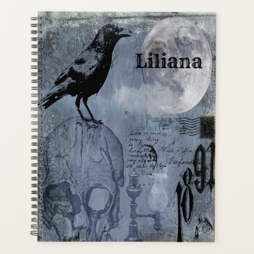 Vintage Halloween Skull and Crow Customize  Planner