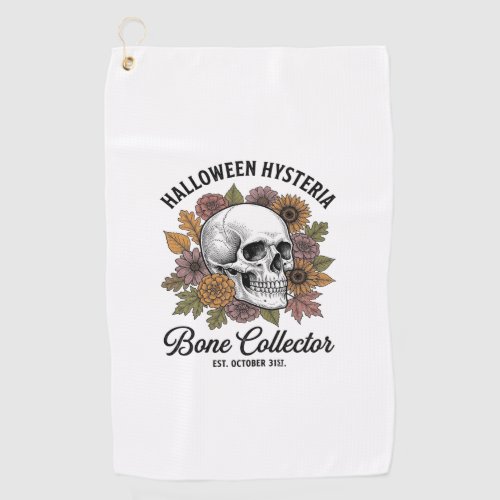 Vintage Halloween Skull Bone Collector Shirt Desig Golf Towel