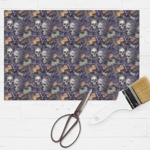 Vintage Halloween Skull Tissue Paper