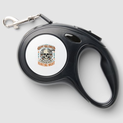 Vintage Halloween Skull Trick or Treat Shirt Desig Retractable Pet Leash