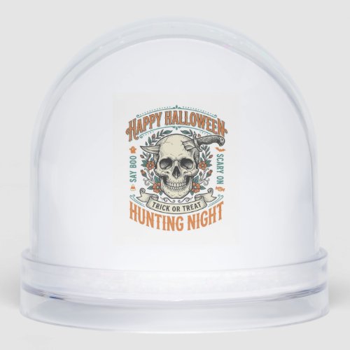 Vintage Halloween Skull Trick or Treat Shirt Desig Snow Globe
