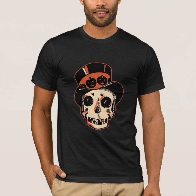 Vintage Halloween Skull With Top Hat (Front)